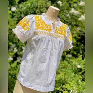 NWT J Crew Embroidered Blouse Sz Small